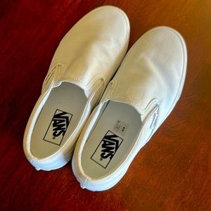 White Slip On Classic Vans